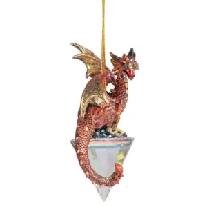 Design Toscano 3.5 in. Diamond Dragon Gothic Holiday Ornament (3-Piece)