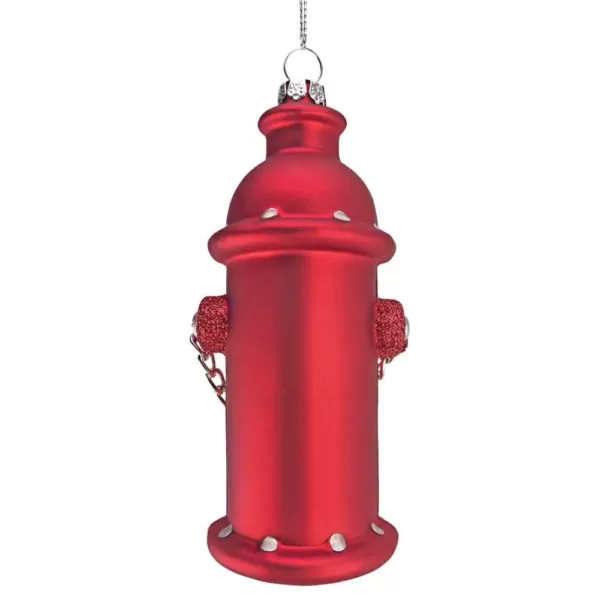 Design Toscano 5 in. Fire Hydrant Blown Glass Holiday Ornament