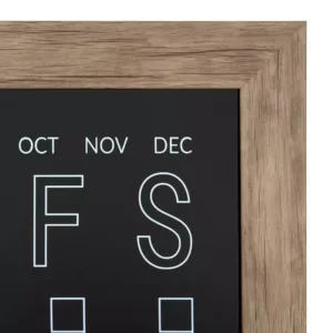 DesignOvation Beatrice Rustic Brown Chalkboard Monthly Calendar Memo Board