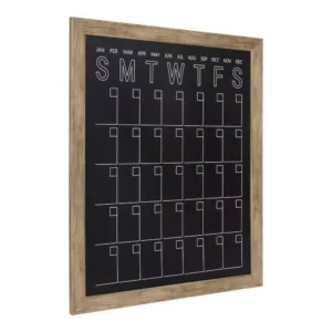 DesignOvation Beatrice Rustic Brown Chalkboard Monthly Calendar Memo Board