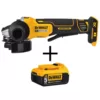 DEWALT 20-Volt MAX XR Cordless Brushless 4-1/2 in. Paddle Switch Small Angle Grinder with (1) 20-Volt 5.0Ah Battery