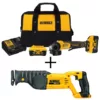 DEWALT 20-Volt MAX XR Cordless Brushless 4-1/2 in. Small Angle Grinder, (2) 20-Volt 6.0Ah Batteries & Reciprocating Saw