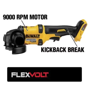 DEWALT FLEXVOLT 60-Volt MAX Cordless Brushless 4-1/2 in. Angle Grinder with Kickback Brake & (1) FLEXVOLT 6.0Ah Battery