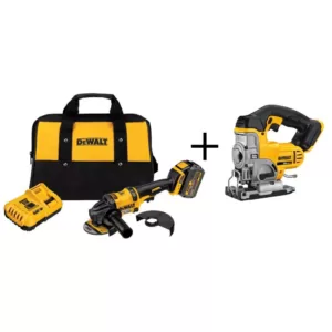 DEWALT FLEXVOLT 60-Volt MAX Cordless Brushless 4-1/2 in. Angle Grinder, (1) FLEXVOLT 6.0Ah Battery & Jigsaw