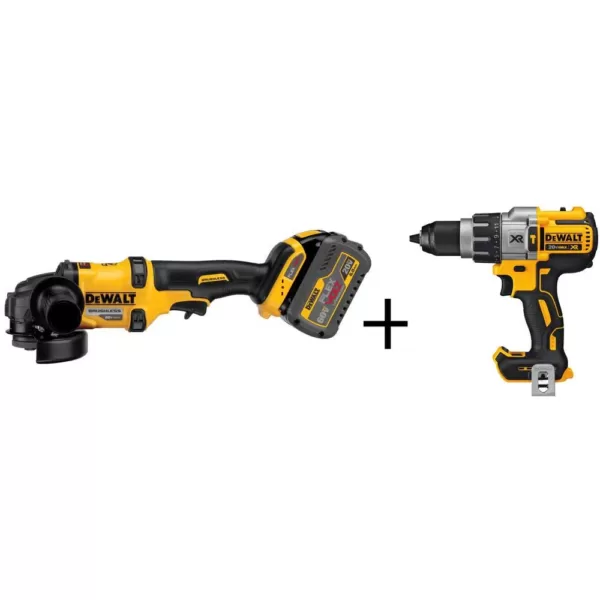 DEWALT FLEXVOLT 60-Volt MAX Cordless Brushless 4-1/2 in. Angle Grinder, (2) FLEXVOLT 6.0Ah Batteries & Hammer Drill/Driver