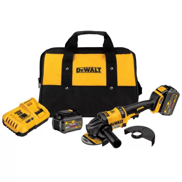 DEWALT FLEXVOLT 60-Volt MAX Cordless Brushless 4-1/2 in. Angle Grinder, (2) FLEXVOLT 6.0Ah Batteries & Hammer Drill/Driver