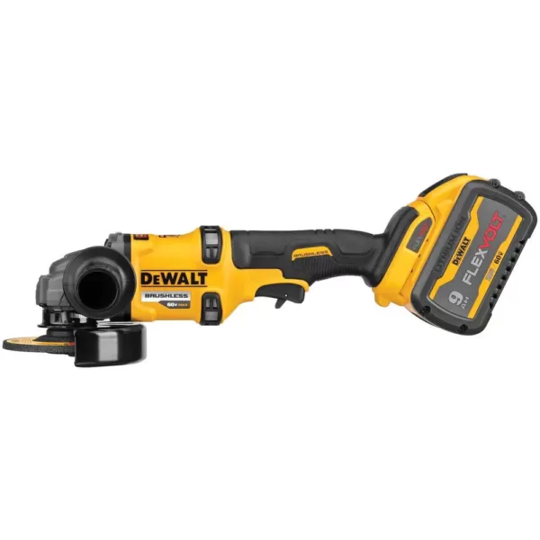 DEWALT FLEXVOLT 60-Volt MAX Brushless 4-1/2 in. - 6 in. Small Angle Grinder, (2) FLEXVOLT 9.0Ah Batteries & 6-1/2 in. Circ Saw