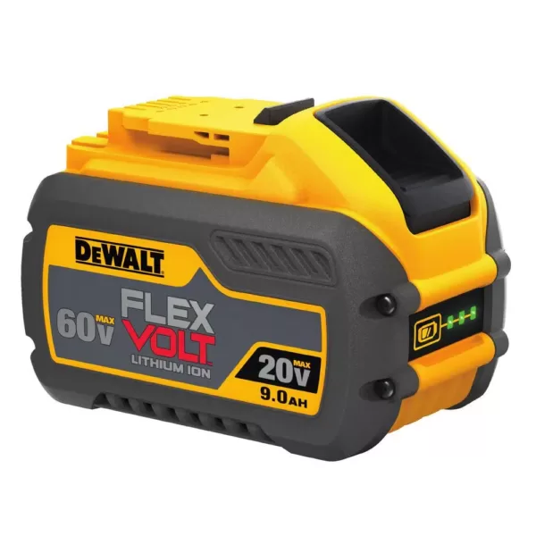 DEWALT FLEXVOLT 60-Volt MAX Brushless 4-1/2 in. - 6 in. Small Angle Grinder, (2) FLEXVOLT 9.0Ah Batteries & 6-1/2 in. Circ Saw