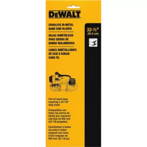 DEWALT 18 TPI Bi-Metal Portable Bandsaw Blades, 32-7/8 in. Length, 0.02