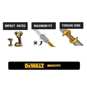 DEWALT MAXFIT Right Angle Magnetic Attachment with Black and Gold Drill Bit Set (14-Piece)