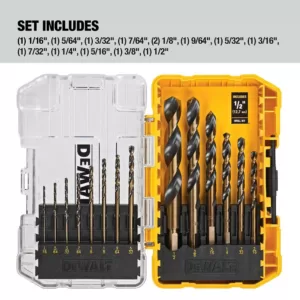 DEWALT MAXFIT Right Angle Magnetic Attachment with Black and Gold Drill Bit Set (14-Piece)