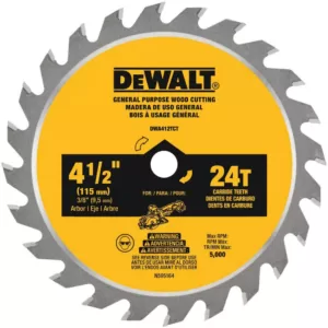 DEWALT ATOMIC 4-1/2 in. 24-Tooth Circular Saw Blade (2-Pack)