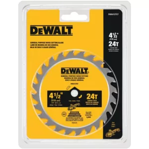 DEWALT Atomic 4-1/2 in. 24-Tooth Circular Saw Blade (5-Pack)