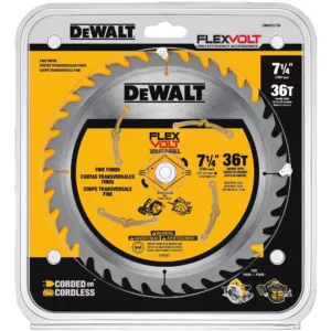 DEWALT FLEXVOLT 7-1/4 in. 36-Teeth Carbide-Tipped Circular Saw Blade