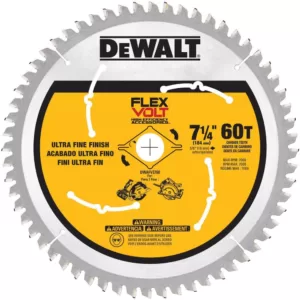 DEWALT FLEXVOLT 7-1/4 in. 60-Teeth Carbide-Tipped Circular Saw Blade