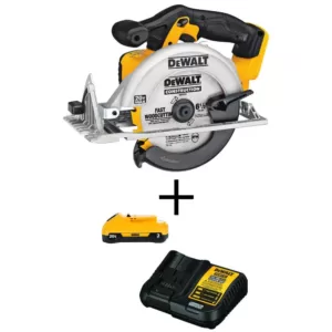 DEWALT 20-Volt MAX Cordless 6-1/2 in. Circular Saw with (1) 20-Volt Battery 3.0Ah & Charger