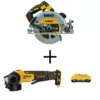 DEWALT 20-Volt MAX XR Cordless Brushless 7-1/4 in. Circular Saw with 4-1/2 in. Grinder & (1) 20-Volt Battery 4.0Ah