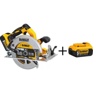 DEWALT 20-Volt MAX XR Cordless Brushless 7-1/4 in. Circular Saw with (2) 20-Volt Batteries 5.0Ah & Charger