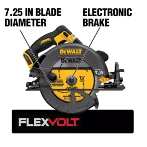 DEWALT FLEXVOLT 60-Volt MAX Cordless Brushless 7-1/4 in. Circular Saw, (1) FLEXVOLT 6.0Ah & (1) FLEXVOLT 9.0Ah Battery