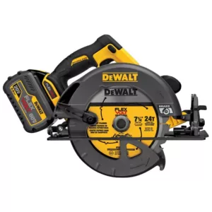 DEWALT FLEXVOLT 60-Volt MAX Cordless Brushless 7-1/4 in. Circular Saw, (1) FLEXVOLT 6.0Ah Battery & Jigsaw