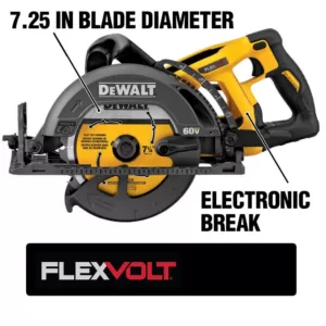 DEWALT FLEXVOLT 60-Volt MAX Cordless Brushless 7-1/4 in. Wormdrive Style Circular Saw with (1) FLEXVOLT 9.0Ah Battery