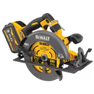 DEWALT FLEXVOLT 60-Volt MAX Cordless Brushless 7-1/4 in. Circular Saw with Brake with (1) FLEXVOLT 9.0Ah Battery