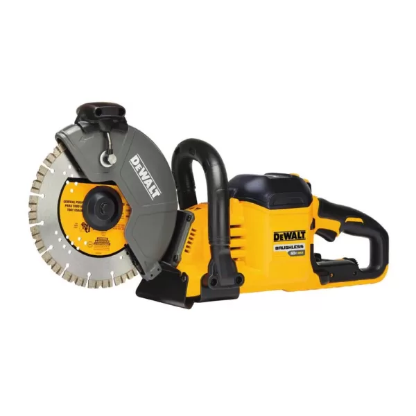 DEWALT FLEXVOLT 60-Volt MAX Brushless 9 in. Cut-Off Construction Saw, (2) FLEXVOLT 9.0Ah Batteries & 4-1/2 in. Angle Grinder