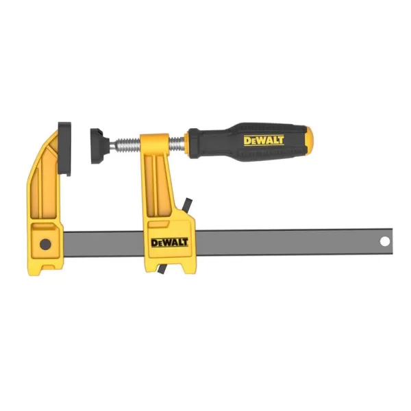 DEWALT 12 in. and 6 in. 600 lb. Bar Clamps (4-Pack) w/2.5 in. Throat Depth