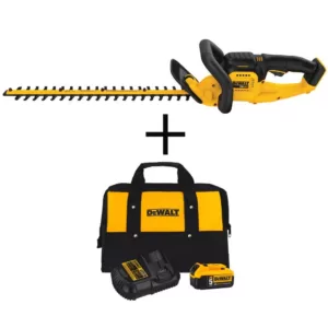 DEWALT 22 in. 20V MAX Lithium-Ion Cordless Hedge Trimmer (Tool Only) with Bonus 20V MAX Lithium-Ion Starter Kit Included