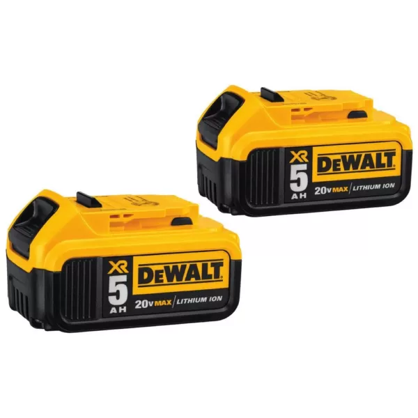 DEWALT 20-Volt MAX Cordless Compact Jobsite Blower 135 MPH 100 CFM with (2) 20-Volt 5.0Ah Batteries & Charger