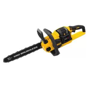 DEWALT 129 MPH 423 CFM 60V MAX Cordless FLEXVOLT Handheld Leaf Blower, (2) 3.0Ah Batteries & Charger w/ Bonus 16 in. Chain Saw