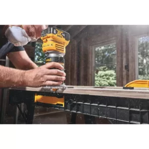 DEWALT 20-Volt MAX XR Cordless Brushless Compact Router with (1) 20-Volt Battery 3.0Ah & Charger