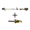 DEWALT 15 in. 60V MAX Cordless FLEXVOLT Brushless String Grass Trimmer w/(1)3.0Ah Battery & Charger w/Bonus Chainsaw(Tool Only)