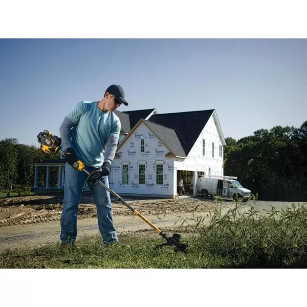 DEWALT 15 in. 60V MAX Cordless FLEXVOLT Brushless String Grass Trimmer w/(1)3.0Ah Battery & Charger w/Bonus Chainsaw(Tool Only)