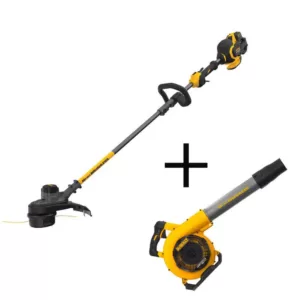 DEWALT FLEXVOLT 60V MAX Li-Ion Cordless Brushless 15 in. String Grass Trimmer w/Bare 60V Li-Ion Leaf Blower