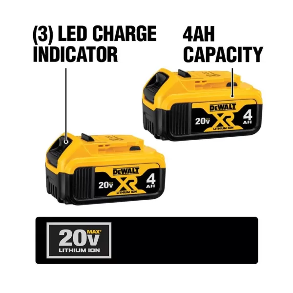 DEWALT 20-Volt MAX Cordless Brushless 1-1/2 in. Variable Speed Die Grinder with (2) 20-Volt 4.0Ah Batteries & Charger