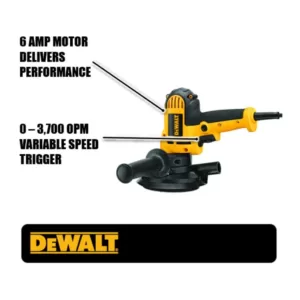 DEWALT 6 Amp Corded Variable Speed Disk Sander with 5 in., 8 Hole Hook and Loop Pad, Dust Shroud and Wrench