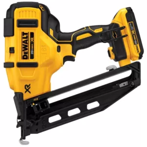 DEWALT Cordless 20-Volt Max 16-Gauge Angled Finish Nailer Kit with Bonus 20-Volt MAX XR Lithium-Ion 2.0Ah Battery 2-Pack