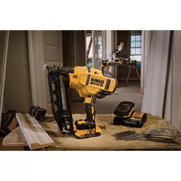 DEWALT 20-Volt MAX 16-Gauge Cordless Angled Nailer Kit with Bonus Bare 20-Volt MAX Cordless Compact Drill/Driver