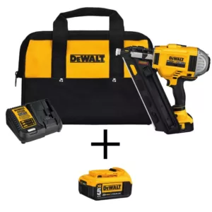 DEWALT 20-Volt MAX XR Lithium-Ion Cordless Brushless 2-Speed 30 Degree Framing Nailer Kit w/ Battery 4Ah and Bonus 5Ah Battery