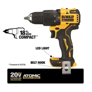 DEWALT ATOMIC 20-Volt MAX Cordless Brushless Compact 1/2 in. Hammer Drill (Tool-Only)