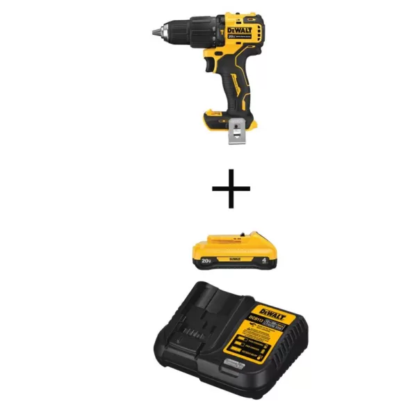 DEWALT ATOMIC 20-Volt MAX Cordless Brushless Compact 1/2 in. Hammer Drill, (1) 20-Volt 4.0Ah Battery & Charger