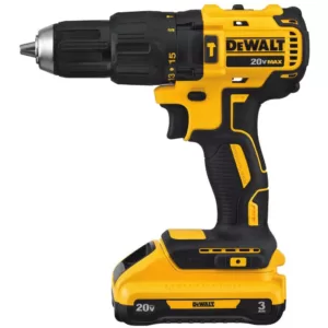 DEWALT 20-Volt MAX Cordless Brushless 1/2 in. Hammer Drill, (1) 20-Volt 3.0Ah Battery, Charger, and 20-Volt Adaptor