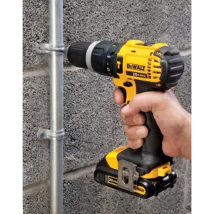 DEWALT 20-Volt MAX Cordless Compact 1/2 in. Hammer Drill/Driver with (2) 20-Volt 1.3Ah Batteries, Charger & Bag