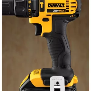 DEWALT 20-Volt MAX Cordless Compact 1/2 in. Hammer Drill/Driver, (2) 20-Volt 1.3Ah Batteries, Charger, Bag & Cross Line Laser