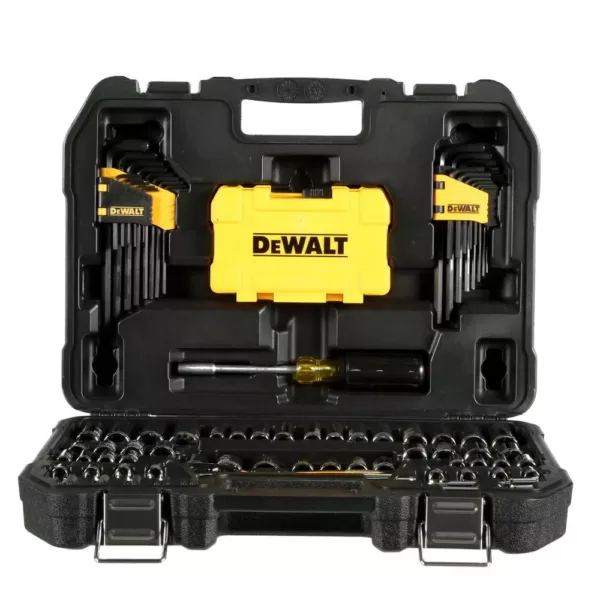 DEWALT 20-Volt MAX Cordless Compact 1/2 in. Hammer Drill/Driver, (2) 20-Volt 1.3Ah Batteries & Mech Tool Set (108-Piece)