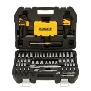 DEWALT 20-Volt MAX Cordless Compact 1/2 in. Hammer Drill/Driver, (2) 20-Volt 1.3Ah Batteries & Mech Tool Set (108-Piece)