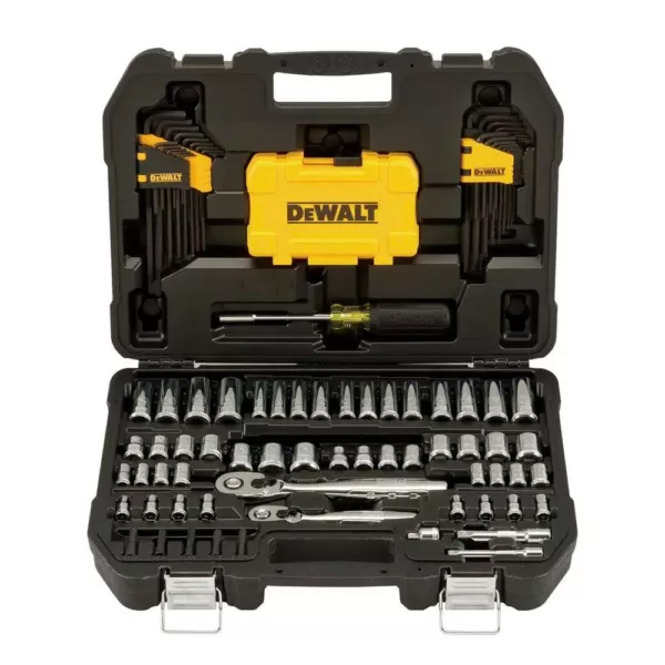 DEWALT 20-Volt MAX Cordless Compact 1/2 in. Hammer Drill/Driver, (2) 20-Volt 1.3Ah Batteries & Mech Tool Set (108-Piece)