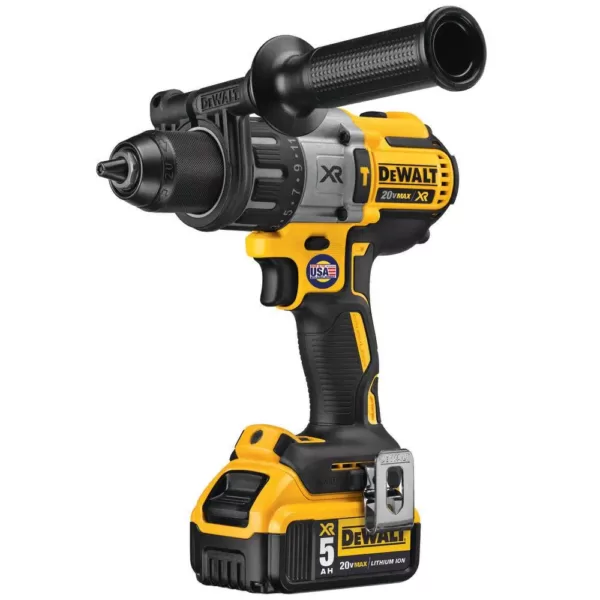 DEWALT 20-Volt MAX XR Cordless Brushless 3-Speed 1/2 in. Hammer Drill with (2) 20-Volt 5.0Ah Batteries & Reciprocating Saw