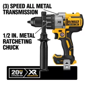 DEWALT 20-Volt MAX XR with Tool Connect Cordless Brushless 1/2 in. Hammer Drill/Driver (2) 20-Volt 5.0Ah Batteries & Charger